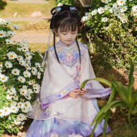 Girls Han Fu Children's Suit Costume Dress High Grade Han Dynasty Antique Super Fairy