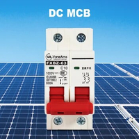 2P DC 1000V Solar Circuit Breaker 6A 10A 20A 25A 32A 40A 50A 63A DC1000v PV MCB Din Rail Battery Switch for Photovoltaic System
