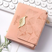 Dompet Wanita, Gaya Pendek, Rekaan Niche Baharu, Reka Bentuk Retro Mudah, Daun Matte, Dompet Wanita,