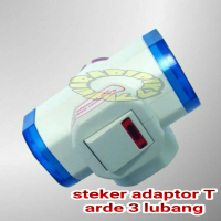 steker adaptor T arde 3 lubang / VBYA steker 3 lubang + lampu