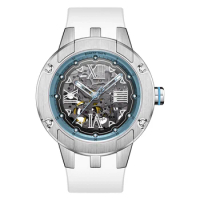 BONEST GATTI Men Automatic Watch Luxury Watches Skeleton Mechanical Wristwatch Waterproof Sapphire Luminous Viton Rubber Strap