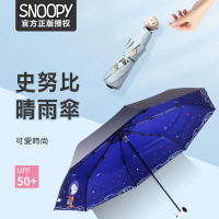 SNOOPY 史努比防紫外線 便攜晴雨兩用摺疊傘(50倍抗防曬 平輸品)