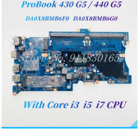 DA0X8BMB6F0 DA0X8BMB6G0 For HP ProBook 430 G5 440 G5 Laptop Motherboard With 3865U 4405U Core i3 i5 i7 CPU L01039-601 L01075-601
