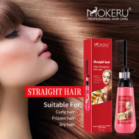 Mokeru 150ml Argan Oil Smoothing Shiny Hair Straightener Cream Natural Straight Hair Relaxer Cream for Woman Straightening Hair