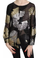 DSquared2 Dsquared2 Silk Jacquard See-Through Long Sleeve Blouse