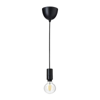 SUNNEBY/TRÅDFRI 吊燈附燈泡, 黑色/智能 暖白色