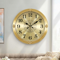 歐式掛鐘 歐式豪華客廳掛鐘美式黃銅輕奢圓形掛表家用時尚高檔大鐘表掛墻上