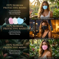 10 PCS Masker KF94 Dewasa Warna 4ply Layer Disposable Adult Earloop Korea Protective 3D Face Mask