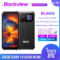 Blackview BL8000 5G Rugged Smartphone 6.78" 2.4K FHD+ Display 24GB +512GB 50MP Camera 8800mAh Battery Octa-core Mobile Phone
