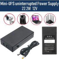 Mini UPS Power Supply แบตสำรองไฟ สำหรับ Router, Finger Scan 5V/2Aและ12V/2Aสำรองไฟได้6ชมหลังไฟดับ.. ส