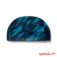 【SPEEDO】成人 合成泳帽 Boom Ultra Pace(藍黑)