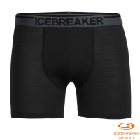 【Icebreaker】男款 美麗諾羊毛 Anatomica 高彈性四角內褲.衛生褲(IB103029-007 黑)