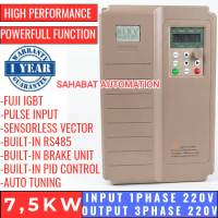 7,5kw 7.5kw Inverter 1 Phase ke 3 Phase 220V inverter 10HP 220V Input 1 phase 220V Output 3 phase 22
