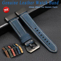 22mm 26mm Genuine Leather Watch Band For Garmin Fenix 7 7S 7X 6S 6X Wrist Strap Replacement Straps 6 5S 5X 5 3