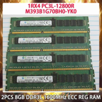 2PCS 8GB DDR3L 1600MHz ECC REG RAM For Samsung Server Memory 1RX4 PC3L-12800R M393B1G70BH0-YK0