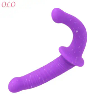 Flexible Double Dildos Female Masturbation Sex Toys for Lesbian Dual Penis Head Strap-on Dildo Long Dildo Penis Anal Plug