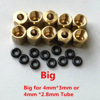 10 pcs M8 Copper Screw Joint (8mm diameter) O ring for Damper Cartridge Ink Tube 4(O.D.)*3(I.D.)