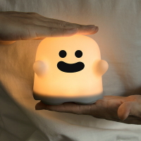 幽靈小夜燈USB充電按壓開關無極調光定時燈兒童床頭LED護眼伴睡燈