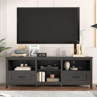 WESOME TV Stand for up to 80 Inch TVs - Modern Entertainment Center with Big Drawers, Farmhouse TV Storage