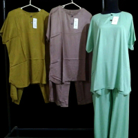 Daster Stelan Polos Tangan Pendek Celana Pendek
