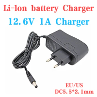 12.6V 1A polymer lithium battery 18650 charger 12V 12.6V power adapter charger12.6V 1A full light change AC 100-240V DC5.5*2.1mm