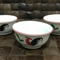 Mangkok Tempat Sambal Ayam Mini Kopin 3" Mangkok Bumbu Dapur Kecil Motif Ayam Jago Piring Kecil Ayam