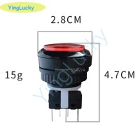 Yinglucky 1pcs 27mm 44mm LED Square arcade game Console Push Button With Micro Switch，28mm Round Arcade Button With Illuminated