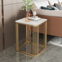 Advanced Minimalist Dining Table Design Nordic Marble Luxury Dining Table Gold Modern Tavolino Leather Salotto Furniture Living
