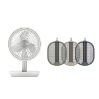 【PHILIPS 飛利浦】迷你行動循環摺疊風扇+三合一可摺疊電蚊拍(ACR2124DX+HFR1520)