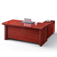 【MUNA 家居】5818型紅棕色6尺辦公桌組/含側櫃活動櫃(辦公桌 書桌 電腦桌 桌子 收納)