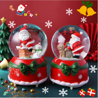 漫格子 2入組聖誕水晶球 音樂鈴 飄雪水晶球 旋轉音樂盒 聖誕交換禮物(水晶音樂球 音樂鈴 聖誕禮物)