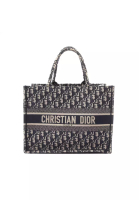 Christian Dior 二奢 Pre-loved Christian Dior BOOK TOTE book tote Medium Handbag tote bag canvas off white Navy