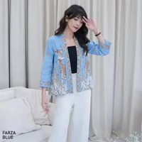 Evercloth Farza Blazer Batik Outer Batik Lengan Panjang Luaran Batik Atasan Blouse Wanita Rompi Wani