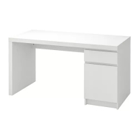 MALM 書桌/工作桌, 白色, 140x65 公分