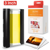 3 Inch Canon Selphy CP1500 Paper Photo Printing Paper Cartridge Ink Set for for Selphy CP1300 CP1200 CP910 CP900 Printer KP108IN