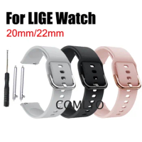 22mm 20mm Band For LIGE Watch Strap Silicone Soft for Women Men watches Bracelet Belt