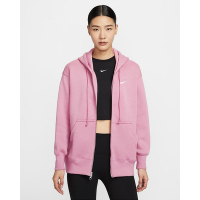 NIKE 耐吉 加絨 寬鬆 連帽 夾克 女運動外套-粉色 AS W NSW PHNX FLC FZ OS HOODIE JKT-DQ5759699