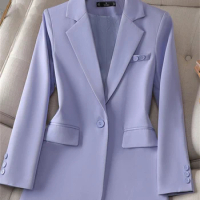 New Elegant Solid Long Sleeve Jacket Korean Fashion Casual Y2k Coats Office Ladies Blazer for Women Fall Winter Women Blazer
