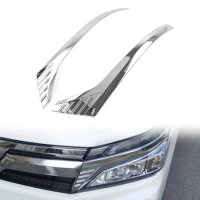 2Pcs Car Front Headlight Eyebrow Decoration Trim Accessories For Toyota Voxy R80 2018 2019 2020