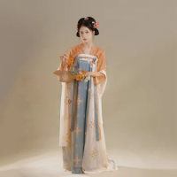 Women Hanfu Chinese Traditional Folk Costume Girl Han Dynasty Dance Wear Lady Fairy Cosplay Clothes Oriental Ancient Printed Dre