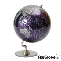 【SkyGlobe】5吋深紫色金屬底座地球儀(英文版)