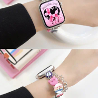 Applewatch strap button style iwatch S7/8 pendant metal strap apple watch se/6/5/4 generation bracelet strap
