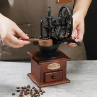 Vintage Metal Rotary Coffee Grinder Manual Bean Grinder Household Portable Ceramic Core Manual Coffee Grinder Coffee Grinder