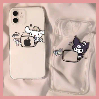 Kawaii Anime Cinnamoroll Sanrio Phone Case Cute Cartoon iPhone 13/14/15Promax Kuromi Anti-fall Phone Protective Case