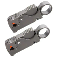 ปอกสายเคเบิลโคแอกเซียล, ชุด 2 ชิ้น, สำหรับ RG59, RG58, RG6, RG11, เครื่องมือตัด