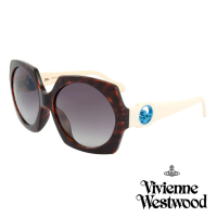 【Vivienne Westwood】英國薇薇安魏斯伍德經典六角大面框太陽眼鏡(琥珀 VW777M01)