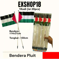 1Kodi (20pcs) Bendera Palestina Plastik+Pluit / Bendera Tangan Palestine Plastik / Bendera Plastik D