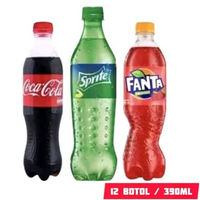 12 Botol Sekrat Minuman Fanta Coca Cola Sprite 390ml Grosir Soda Drink Gembira Grosiran Lusinan 12 B