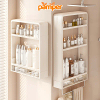 Kệ Đựng Đồ Phòng Tắm Nhiều Tầng, Tủ Mỹ Phẩm Gắn Tường PAMPER, Kệ Đựng Gia Vị Nhà Bếp Chia Ngăn