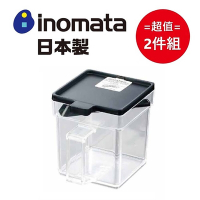 日本【INOMATA】掀蓋式調味罐 黑400ml 超值兩件組